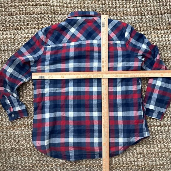 Eddie's Field Fleece-Lined Flannel Shirt Jacket Red Blue (XL Men’s) - Picture 6 of 7